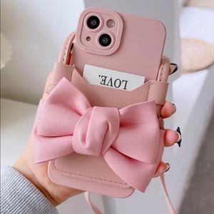 ✨HP✨Bowknot decor card slot phone case